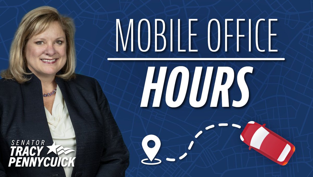 📢 Reminder: Mobile Office Hours! 📢

Need any state related assistance? Join us at one of our 7 mobile office locations throughout the 24th District. Give my office a call to schedule a convenient time and location for you.

senatorpennycuick.com/mobile-office-…
