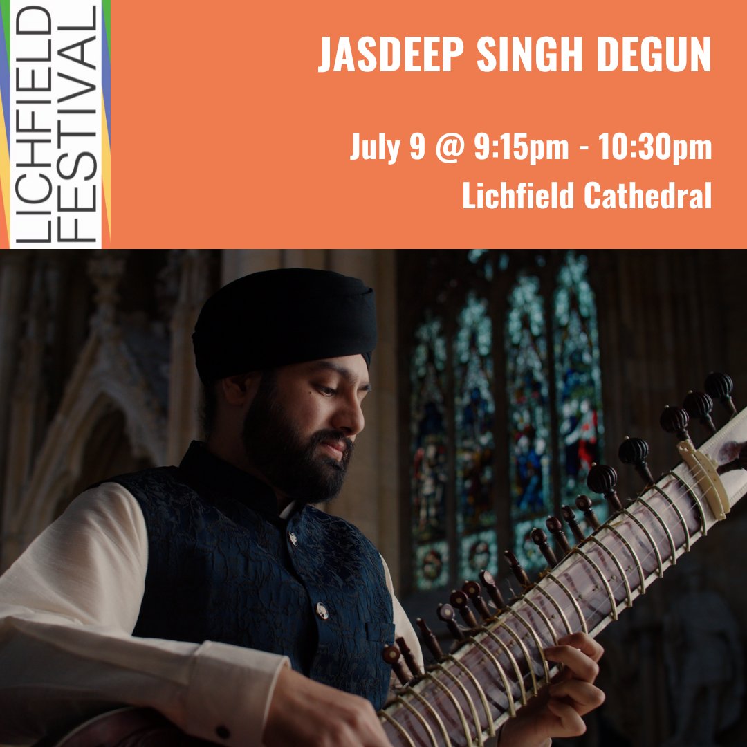Composer, arranger, improviser, consummate soloist and generous collaborator, custodian of tradition and restless innovator, multi-award winning sitarist @jasdeepdegun will be appearing at Lichfield Festival this summer! Find out more and get tickets: lichfieldfestival.org/event/jasdeep-…