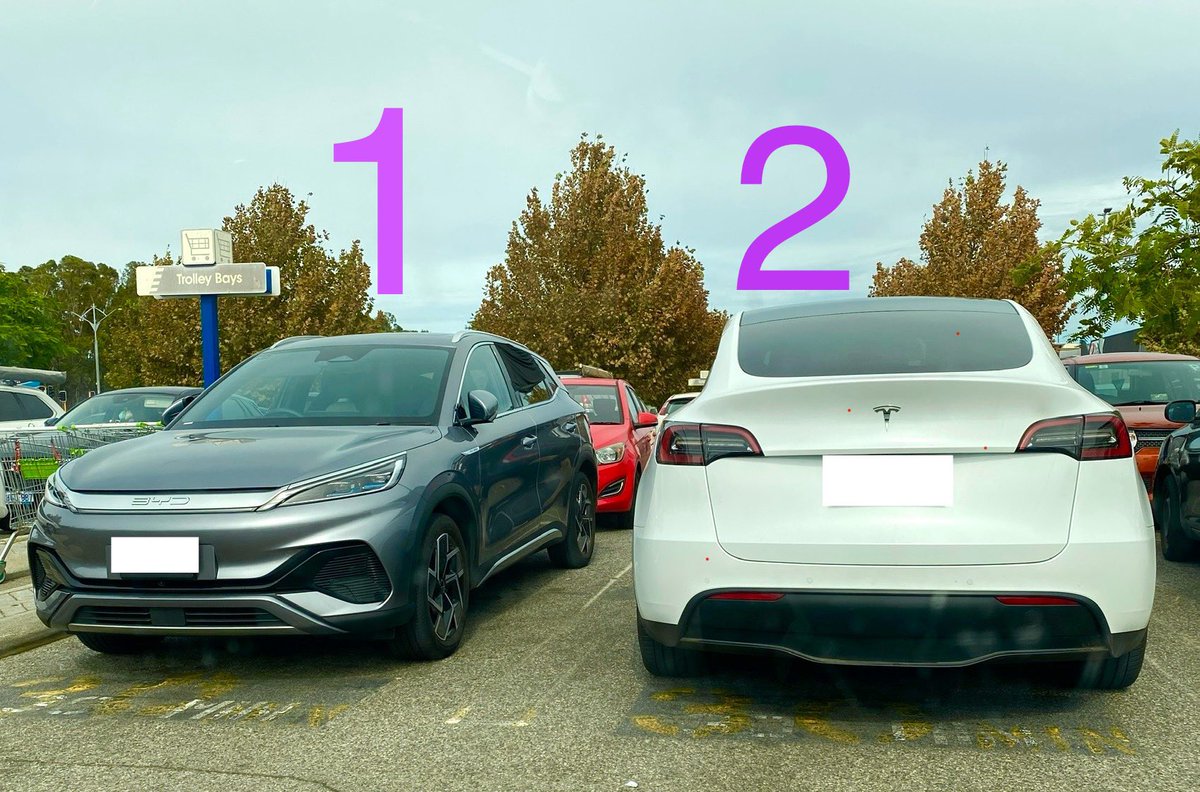 1 or 2 ?

<a href="/BYDCompany/">BYD</a> <a href="/Tesla/">Tesla</a> #BYD  #Tesla