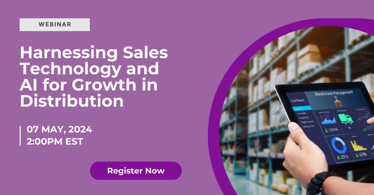 Ready to take your distribution sales to new heights? Join us for our upcoming webinar where we'll dive into sales management fundamentals and explore how technology and AI are revolutionizing the game

us02web.zoom.us/webinar/regist…