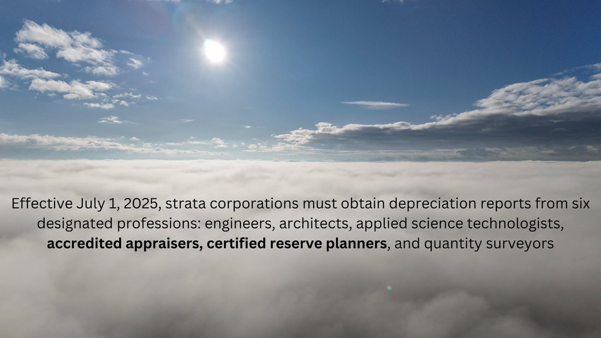 NLDAppraisals's tweet photo. Did you know? The new Strata Property Act Regulations have identified a "qualified" person for Depreciation Report Consulting? @AIC_Canada  members are among these! Our team hold both the AACI and CRP designations. Reach out if you want to learn more. #nld #aic #aicbc #reic #aaci https://t.co/84usA0BMHH