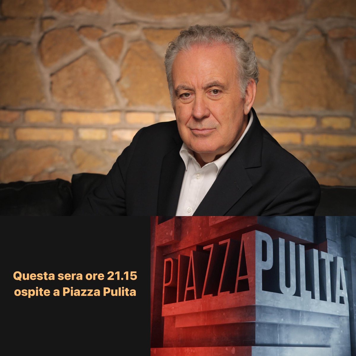 Questa sera ore 21.15, ospite a @PiazzapulitaLA7 #piazzapulita