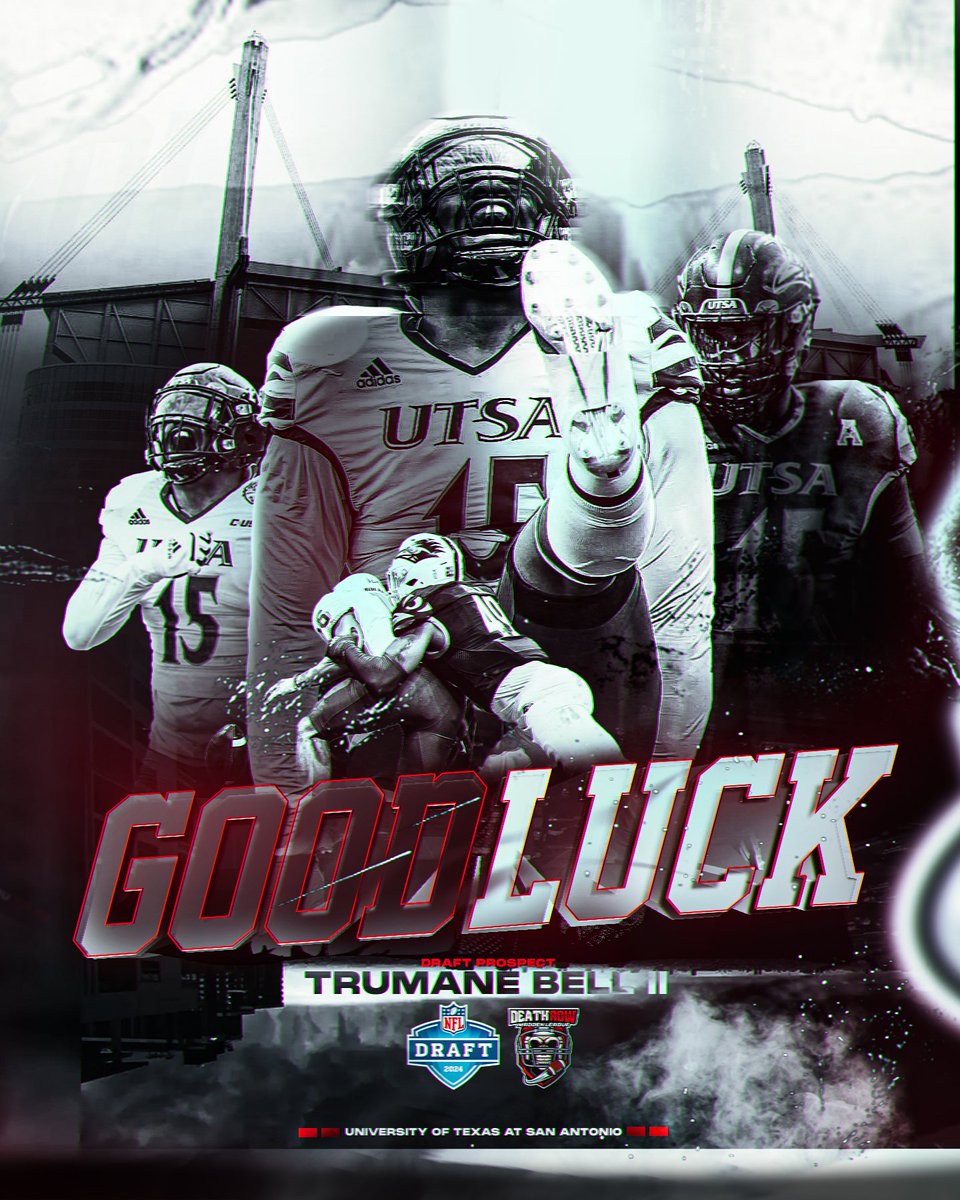 GOOD LUCK TO OUR VERY OWN @TrumaneBell49 IN THE 2024 NFL DRAFT!

We hope nothing but the Best for you and your Future in the NFL!

Spread the Word about Death Row!

#DeathRowLG #NFLDraft #FranchiseNation #UTSA