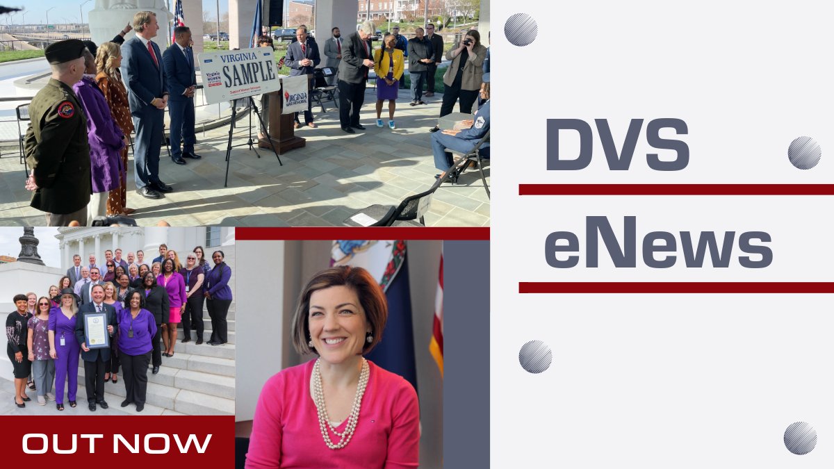 Get the new edition of DVS eNews to find out how #VirginiaVeterans are using our Peer Support Program. Plus: A recap of PurpleUp! Day, Virginia Women Veterans Week, new technology at our Veterans Care Centers and more: mailchi.mp/f800d5869710/v…