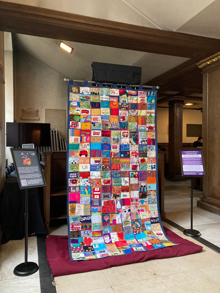 During the #JusticeforLB campaign, an extraordinary quilt was made to honour Connor Sparrowhawk's life.⭐️

The quilt is now on display down the road from our theatre at St James’s Church, open from 10am to 6pm. You can visit it for the duration of the play's run. @StJPiccadilly