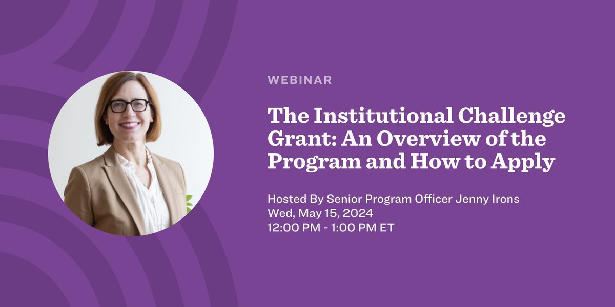 🗓️ WEBINAR: Join Jenny Irons (@jci504) and Adam Gamoran (@agamoran) on May 15 at 12ET to learn more about the Institutional Challenge Grant, how to apply, and developing a strong research agenda. Learn more and register for the webinar: buff.ly/44hRbHE