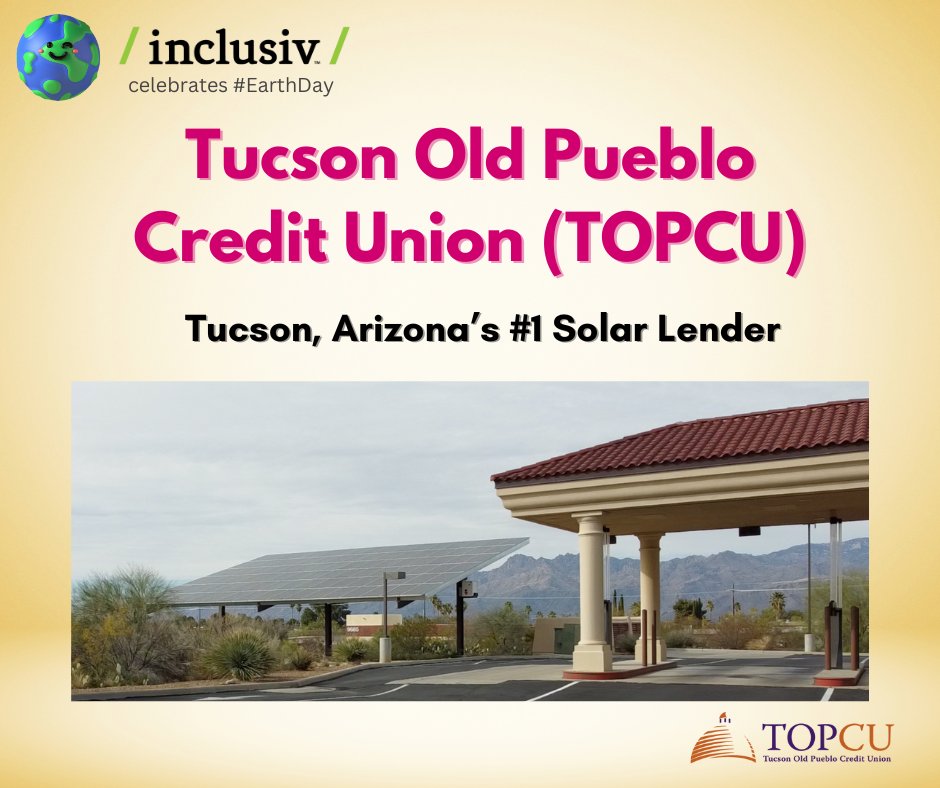 Every day is #EarthDay at @TucsonOldPueblo which has built a robust solar loan program so members can reduce utility bills and carbon emissions. TOPCU is poised to leverage #GGRF CCIA grant dollars to offer affordable small dollar green loans so that more members can go green.
