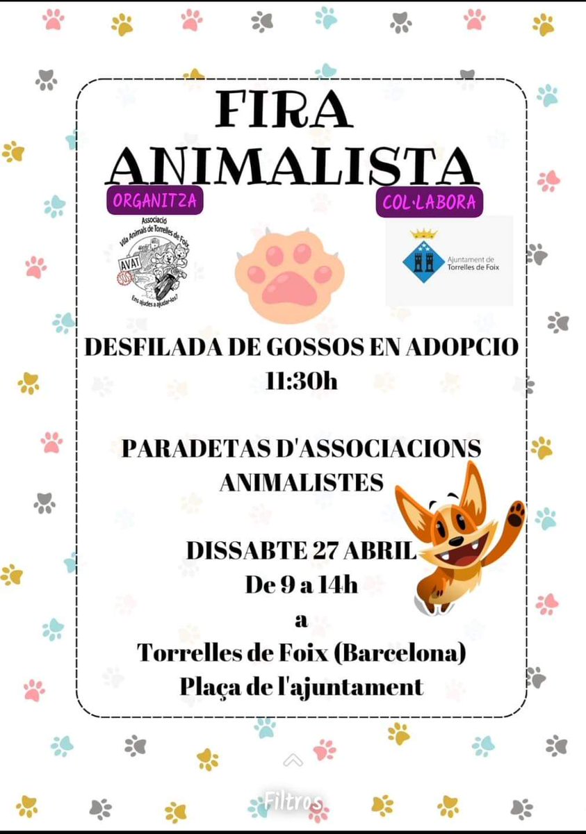 Ven y únete a nosotros el próximo sábado 27 de abril en la Plaza del Ayuntamiento de Torrelles de Foix, de 9h-14h, para un día lleno de diversión y solidaridad. Podrás explorar todos los productos solidarios, aprender más sobre nuestras adopciones y ¡conocer a Sulley en persona!