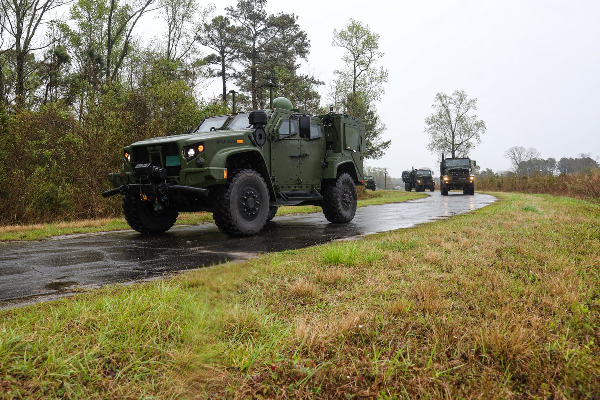 USMARCENT's tweet photo. Earlier this month, #Marines with @2ndMLG conducted long range convoy rehearsals during a Field Training Exercise on Marine Corps Outlying Field Camp Davis, N.C., in preparation for Exercise Native Fury 24. #NF24

@USMC @CENTCOM https://t.co/95vguCsGgU
