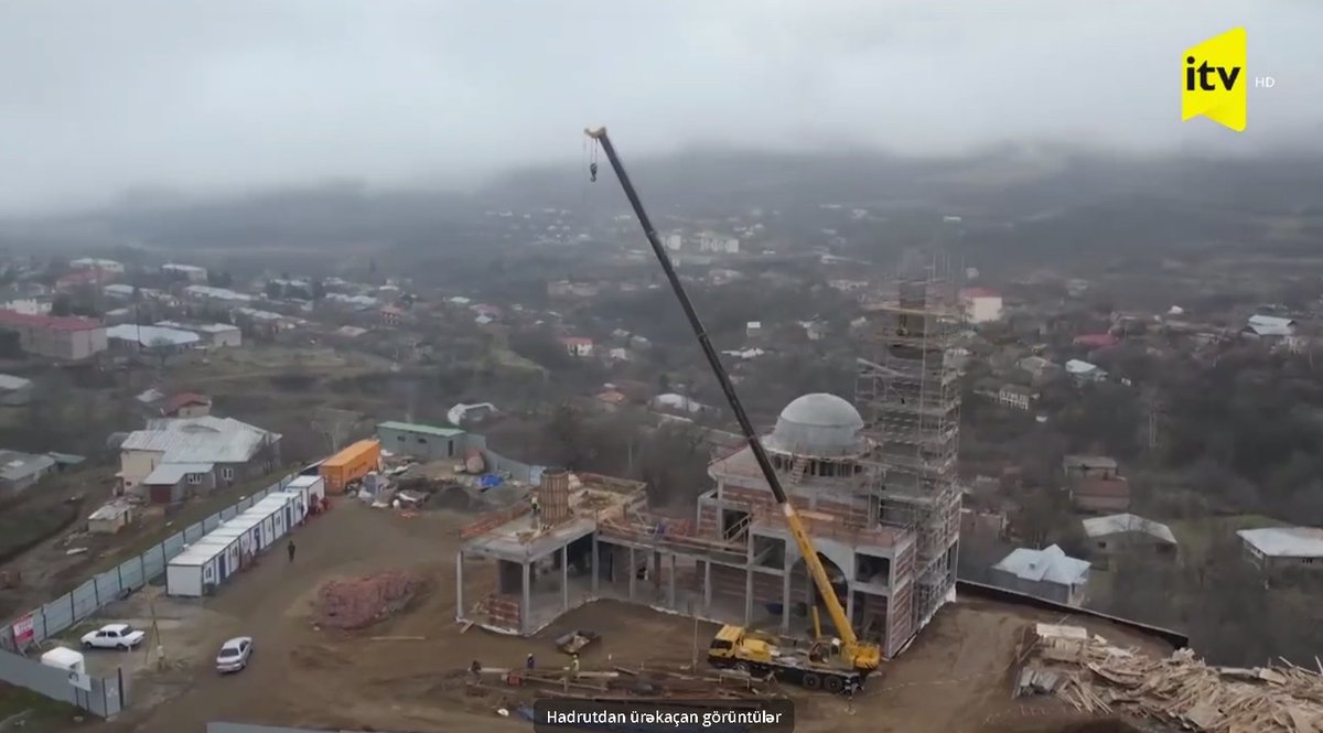 #Azerbaijan's state media reports on new construction projects in former ethnic-Armenian town of Hadrut, #NagornoKarabakh, which came under Azeri control  in 2020, leaving tens of thousands of locals fleeing. The city remains unpopulated.
