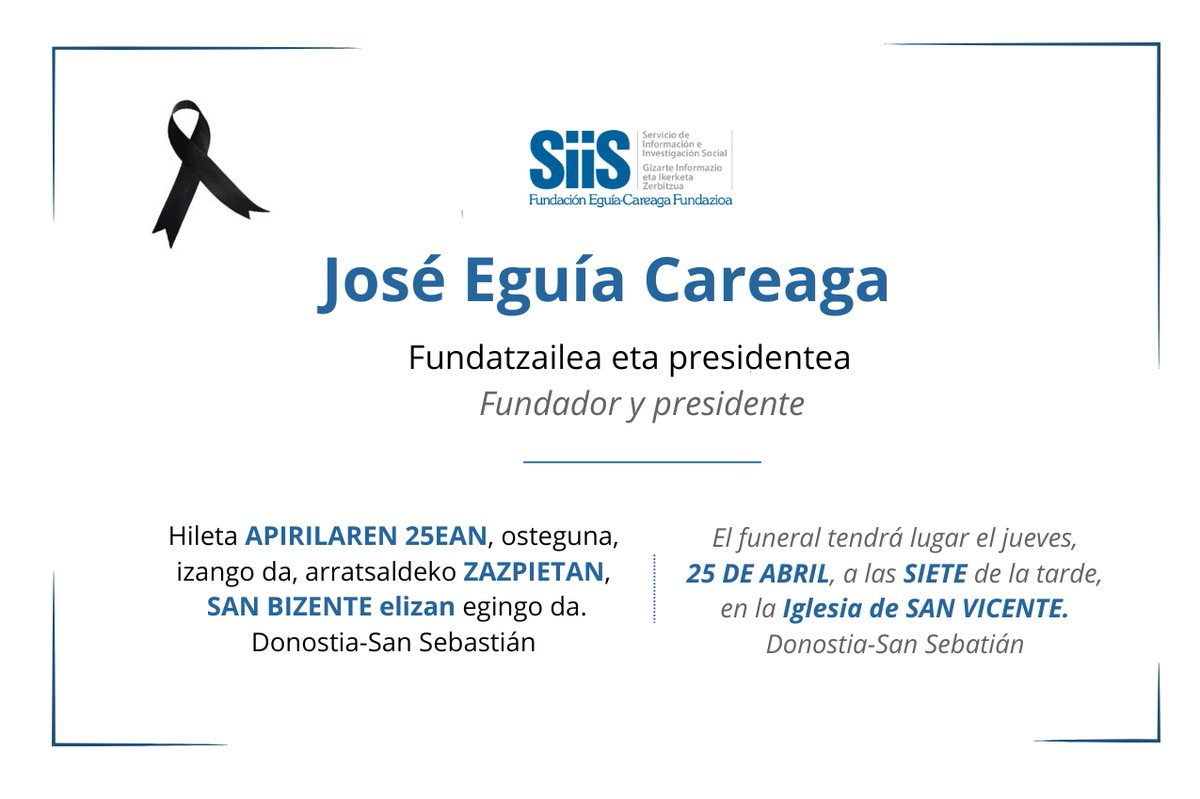 Abrazo fraterno a las compañeras y compañeros del @SiiS_doc y reconocimiento y agradecimiento a José Eguía Careaga, con cuya generosidad y clarividencia estamos en deuda las gentes de los servicios sociales, la atención a las discapacidades y las políticas sociales en general.