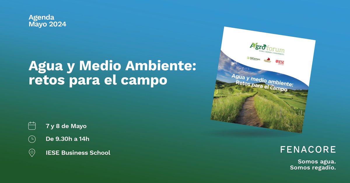 FenacoreOficial's tweet photo. En #Agroforum participarán diversos expertos que analizarán carencias y necesidades de los regadíos, generación de créditos carbono en el campo, o las renovables y el sector agrario.

Sigue https://t.co/1E1FLKEPHO  @HipodromoMadrid @alianza_rural @iesebschool 

#SomosRegadío https://t.co/8BFcEHqkMc