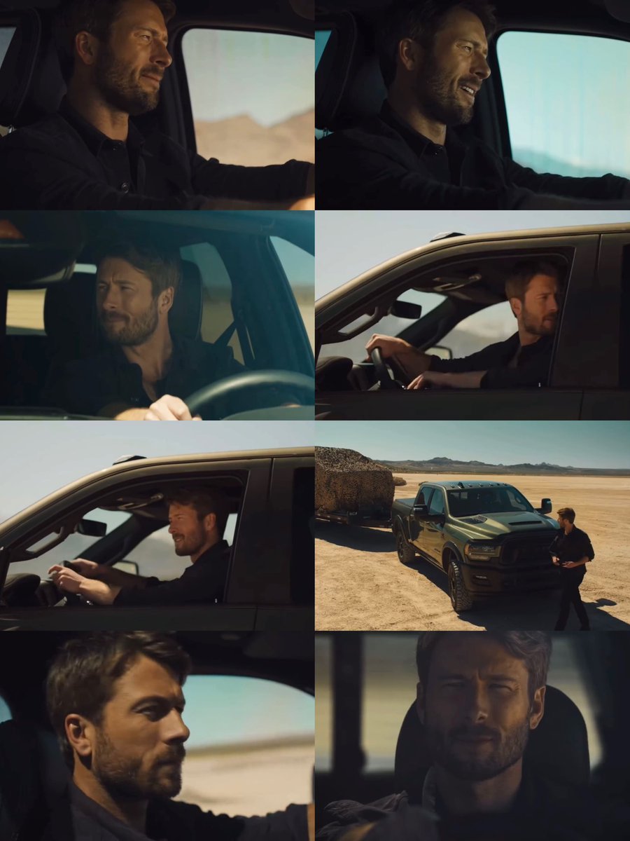 Glen Powell in the RAM Trucks commercial.