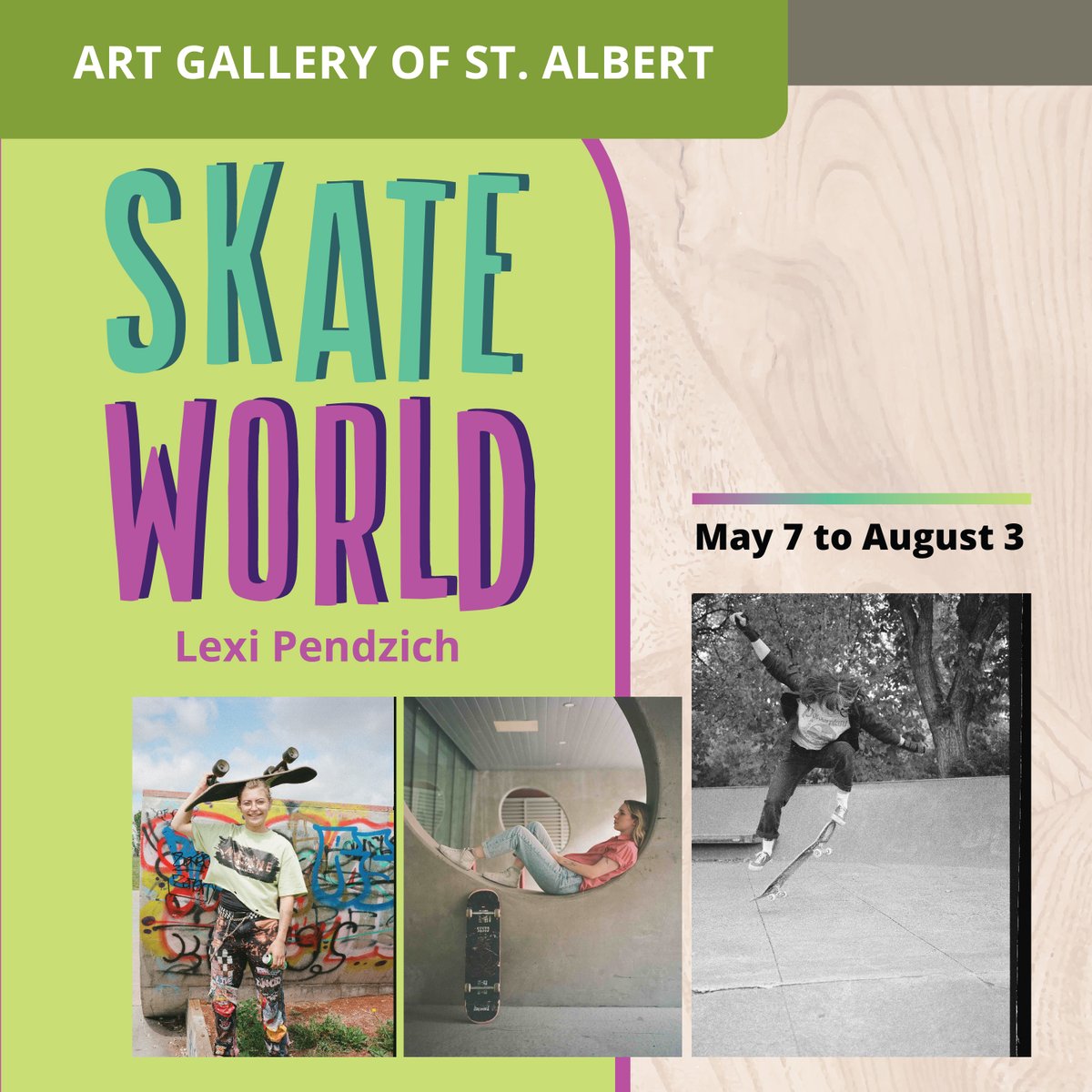 EXHIBITION ANNOUNCEMENT: On May 7, we're delighted to open SKATE WORLD by Lexi Pendzich in our staircase gallery. Her work documents the skateboarding community in YEG & St. Albert, capturing the stories, styles & skills of many women and LGBTQ+ riders. shorturl.at/hjtFP