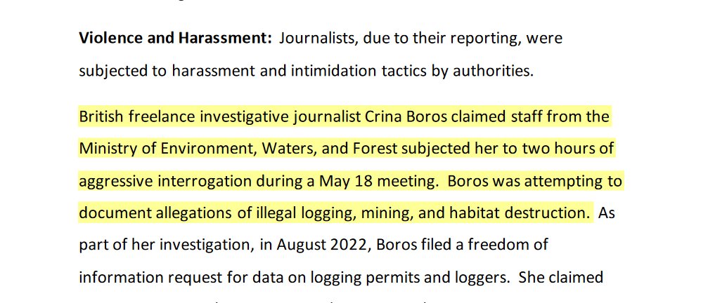 An investigation I've been working on since Aug of 2022 was named in a US Department of State report on human rights violations in Romania. This is one reason of many why it's so difficult for independent journalists to do investigative work. state.gov/reports/2023-c…
