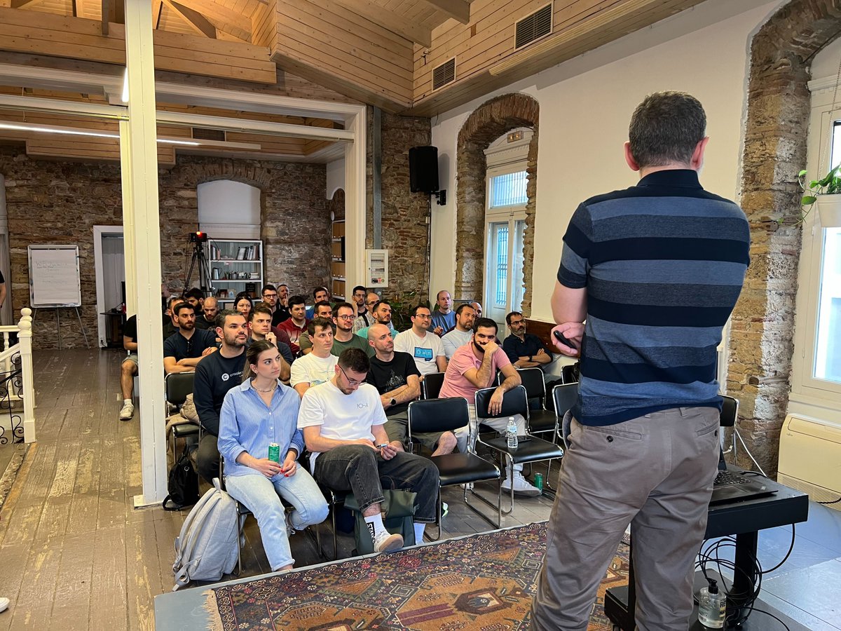 greecejs's tweet photo. @nikoskalogridis on our stage with his talk "Effect - building production level typescript apps and staying happy"

Sponsored by: @ConsoleConnect 

#GreeceJS #Javascript #js #typescipt #frontend #development #tech #community https://t.co/1dN8YXkgBb