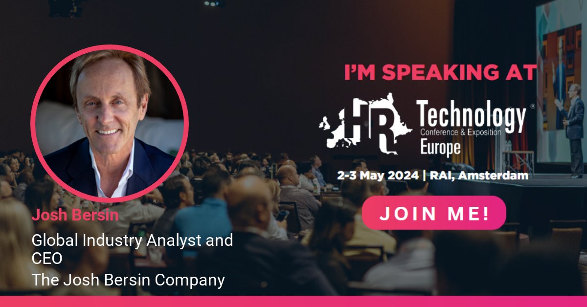 Just one week until Josh Bersin and Bo Derksen, along with @Esmé Valk, CHRO, Royal Schiphol Group, and @Uzair Qadeer, CHRO, BBC, kick off the HR Tech Europe conference with the first keynote session! Register now. Use Josh50 for 50% off reg. hubs.ly/Q02t-r8f0 #hr