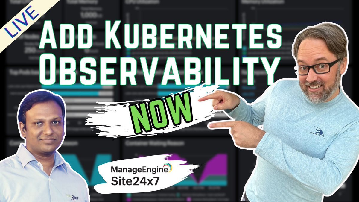 🔴 I'm live in 30 mins to learn how to add observability to your #Kubernetes clusters and apps. We'll walk through adding metric monitoring, tracing, and logging to the #Docker 'Example Voting App' using @Site24x7 tooling. @jasper_paul @zoho #DevOps buff.ly/4db151J