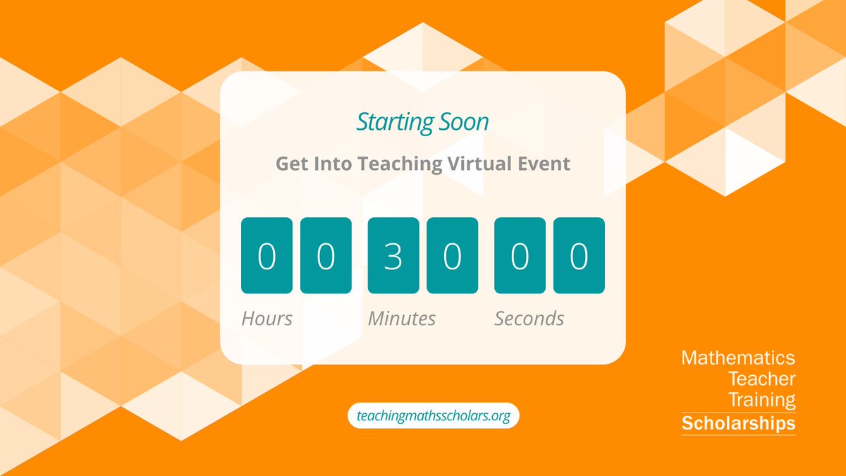 Just 30 mins to go until the Get Into Teaching: Virtual Event

We will be on hand to answer your questions about our Maths Scholarships. 

✅ Book now: getintoteaching.education.gov.uk/events/240425-…

#GetIntoTeaching #GetIntoTeachingEvents #TeachingVacancies #MathsTeacher #MathsScholarships