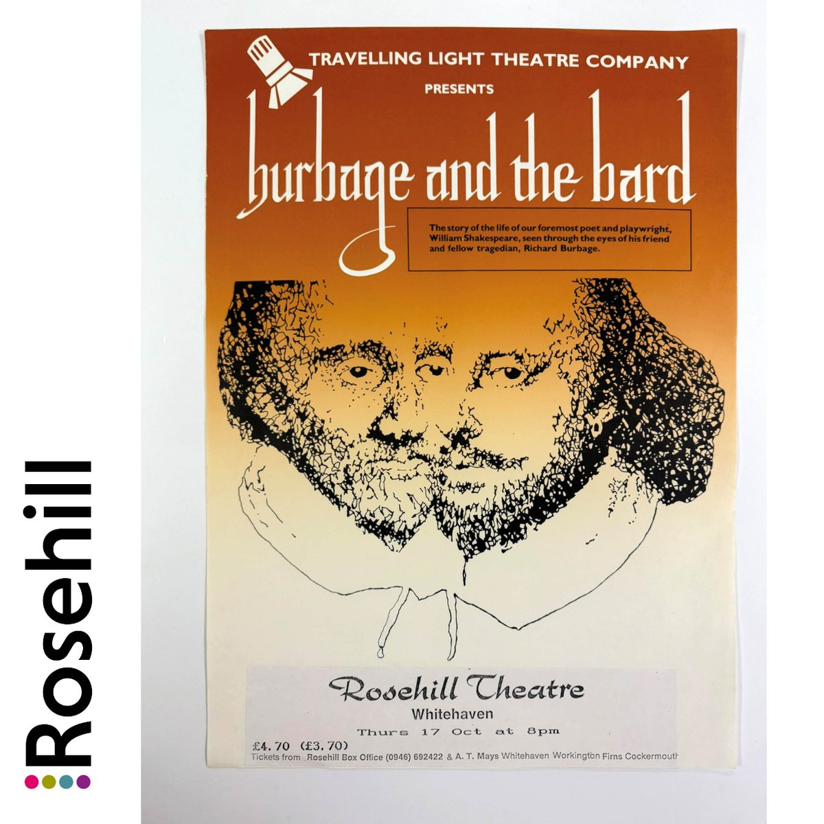 🎭📜 In honor of The Bard's birthday this week, our #ThrowbackThursday goes to 'Burbage and the Bard'! 🎉 It told the story of Shakespeare through the eyes of Burbage. Fun fact: This poster is not only in our archives but also in the V&A! 🏛️ Did you catch this show on our stage?