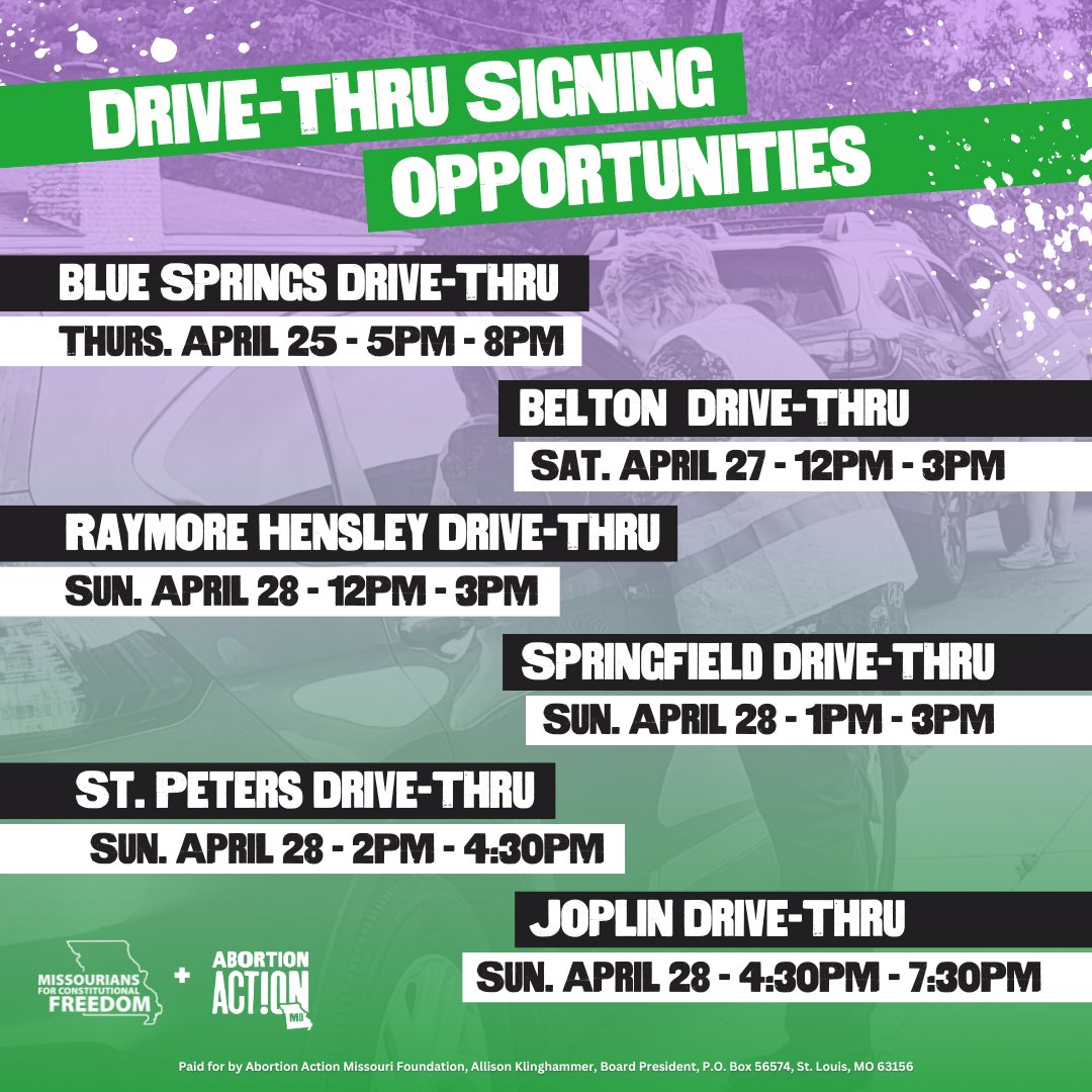 Time is just about up to sign the @Missourians4CF petition or volunteer to put abortion on the ballot! Don’t miss the chance to be a part of this historic movement in Missouri history. Register to sign or volunteer! mobilize.us/mfcf/ #EndTheBanMO #MoLeg #AbortionAction