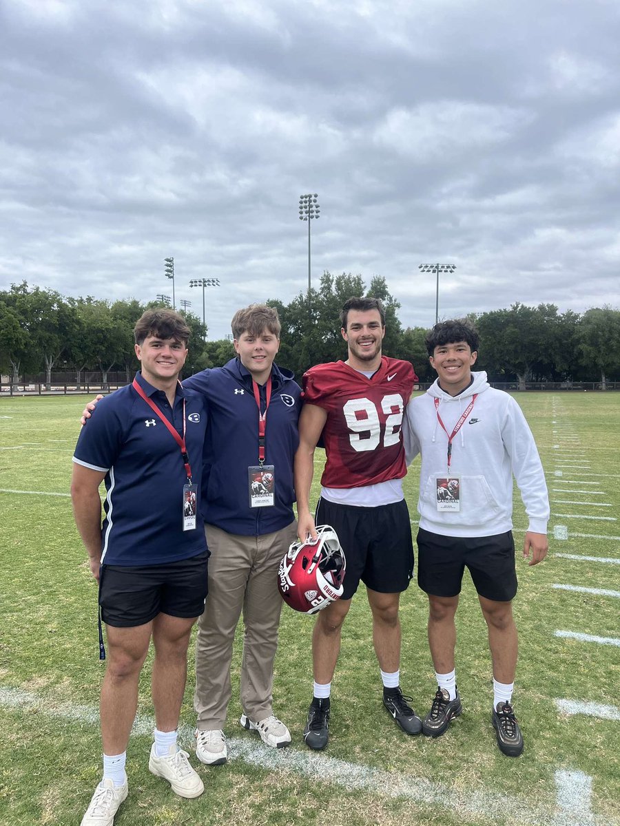 Thank you <a href="/StanfordFball/">Stanford Football</a> for having my bell brothers and I out to watch practice! 
<a href="/AlNetter/">Coach Al Netter</a> <a href="/CoachAprilOLB/">Bobby April III</a> <a href="/CoachKolodziej/">Ross Kolodziej</a> 

<a href="/ThurmondMoore/">Thurmond Moore</a> 
<a href="/OBM_CoachT1A408/">Nate Tia, M.S.</a> 
<a href="/CoachT1A/">Nehemiah Tia Sr</a> 
<a href="/DSakalia_OBM/">Dimitri Sakalia</a> 
<a href="/DWisePreps/">Dominique Wise M.Ed</a> 
<a href="/BrandonHuffman/">Brandon Huffman</a> 
<a href="/GregBiggins/">Greg Biggins</a> 
<a href="/bcpfootball/">Bellarmine Football</a>