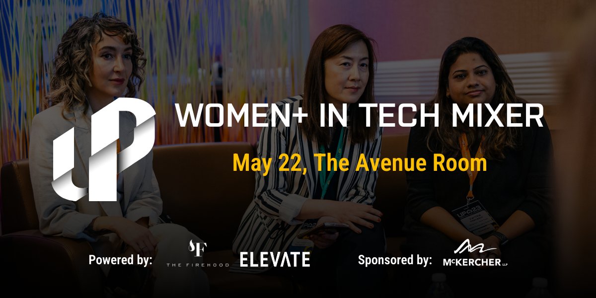 Things are heating UP 🔥 Join @ElevateTechCA & @thefirehood for an afternoon of networking @ the UP x Women+ in Tech Mixer! Ftr guest speakers @delilahpanio & @kirstinestewart 👉May 22, 12-2pm 👉Free & open to everyone 🎟️Already 30% sold out! RSVP at: showpass.com/up-x-women-in-…