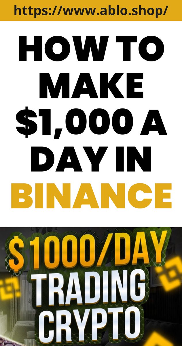 How to make $1,000 a day in binance
See detail in the link👇
ablo.shop/2024/04/how-to…
#Binance  #makemoneyonline #passiveincome #makemoney #cryptocurrency #investing #TradingTips  #Business #extraincome #Crypto #trading