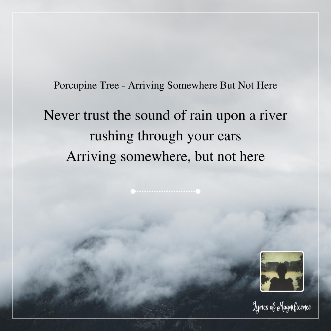 Porcupine Tree - Arriving Somewhere But Not Here
youtube.com/watch?v=Kpeip2…

#NowPlaying #lyrics #quote #PorcupineTree