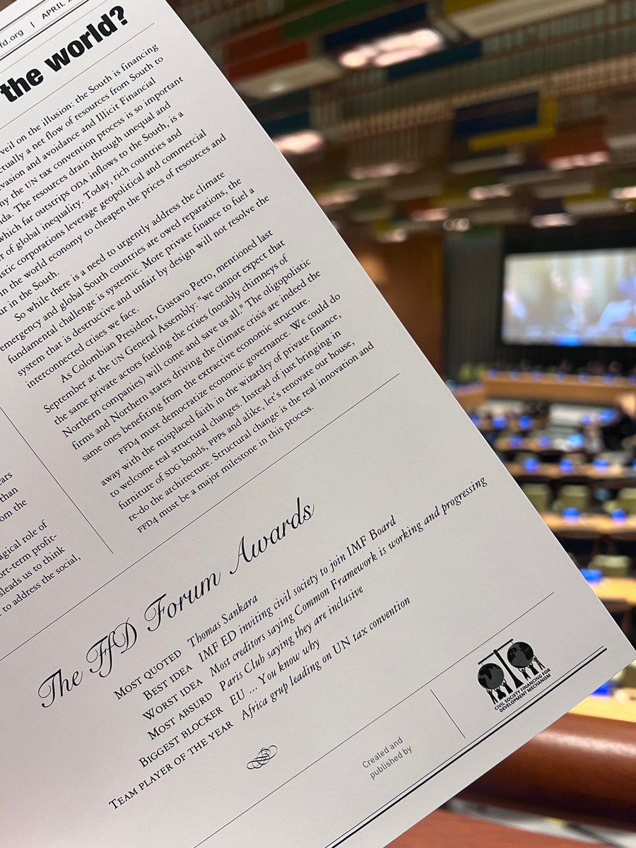 The 10th issue of the #FfDChronicle is out! Do not miss the #FfdForum Awards where we highlight biggest blockers, best idea and most quoted! #FfD2024 #GlobalGoals csoforffd.org/wp-content/upl…