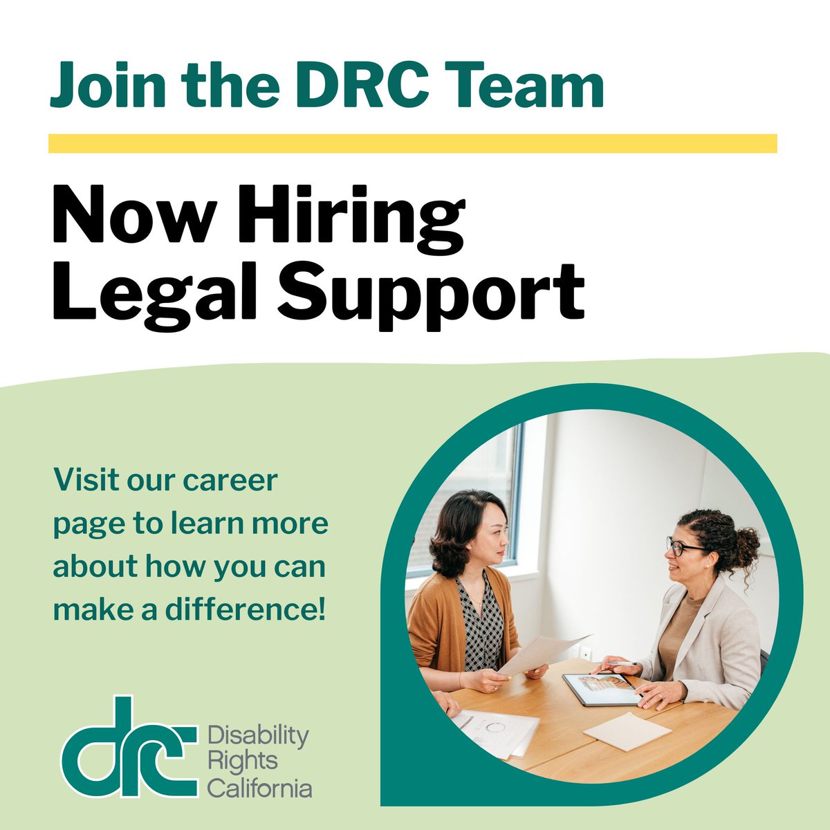DRC is hiring! Make a difference by joining our team! The Legal Support role for our Civil Rights Practice Group enhances the effectiveness of the team by providing litigation, project, and administrative support to a team of attorneys. The Civil Rights Practice Group is a…