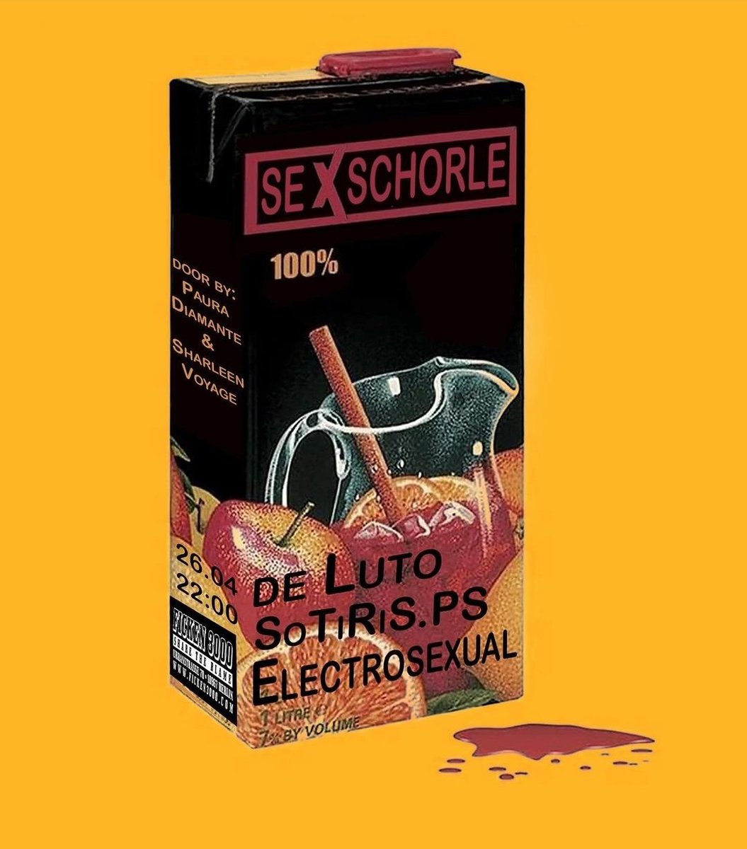 Friday is the infamous #Sexschorle in #Ficken3000 Berlin.