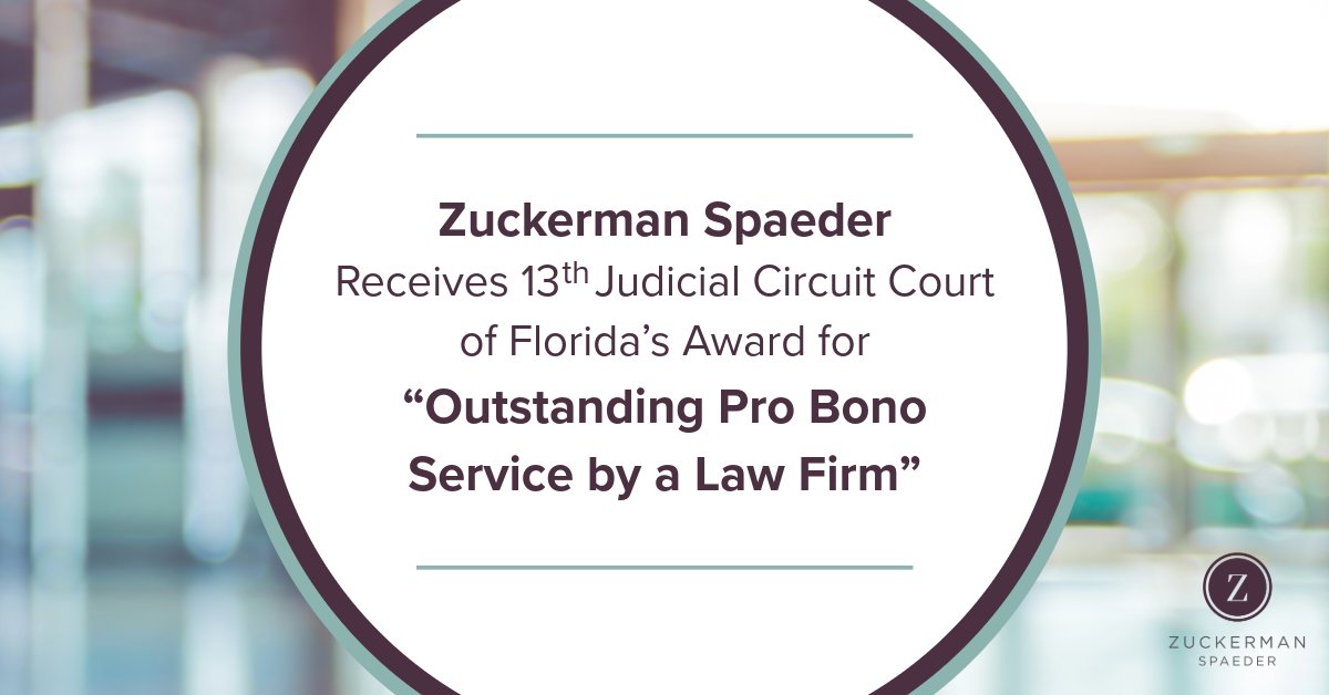 On April 24th, the @13thcirprobono honored @ZS_Law with the “Outstanding Pro Bono Service” award for the firm’s unwavering commitment to serving the community and advocating those in need. Read more: news.zuckerman.com/3y1Z9bF #ZSinthenews #probono