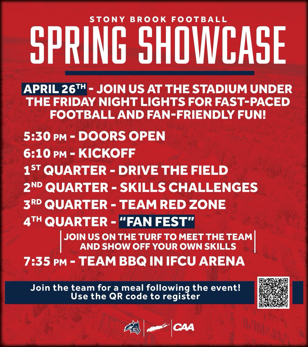 I’ll be at Stony brook’s Spring Game /Jr Day This Friday Thank you coach for the invite. Super excited 💪🏾 @CoachGillins @StonyBrookFB