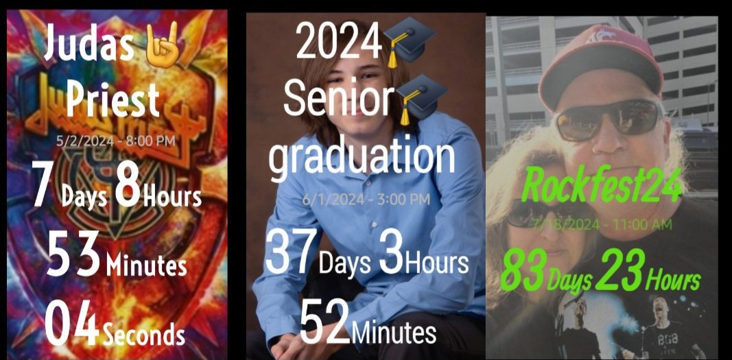 JennHicks88's tweet photo. jennhicks88 Lots of great live music with a high school graduation in
between is making for a priceless next few months.
🤘@JudasPriest with my rocker son🤘
🎓My youngest son's graduation🎓
🤘@Rockfest2024🤘 https://t.co/4wIzATfYPP