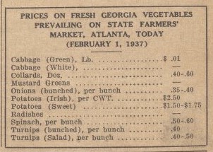 🕰️ This week's #TBT is a blast from the past! Dive into a Market Price card showing produce costs back in 1937. Did you know? A pound of cabbage was only $0.01! Compare that to today's prices and see how times have changed! #ThrowbackThursday #GDA150 #GeorgiaGrown #Georgia