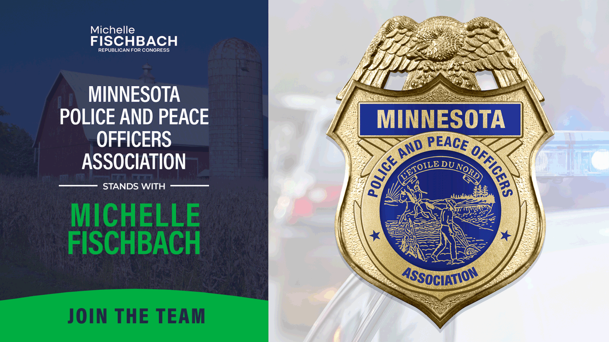 ICYMI - I stand firmly with our law enforcement community and have the utmost respect for what they do. I’m humbled and honored to have the endorsement of the men and women who put themselves into harm’s way in order to keep our communities safe. @MNPoliceAssn #MN07