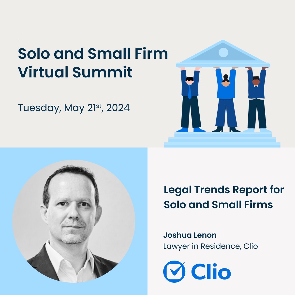 Solo & Small Firm Virtual Summit: Session Spotlight 🔦 🗓️ #LegalTrendsReport Insights 🗣️ @joshualenon This session will officially launch our latest LTR, featuring newly published insights relevant to solo and small firms. Save your free spot ➡️ bit.ly/448lwbD