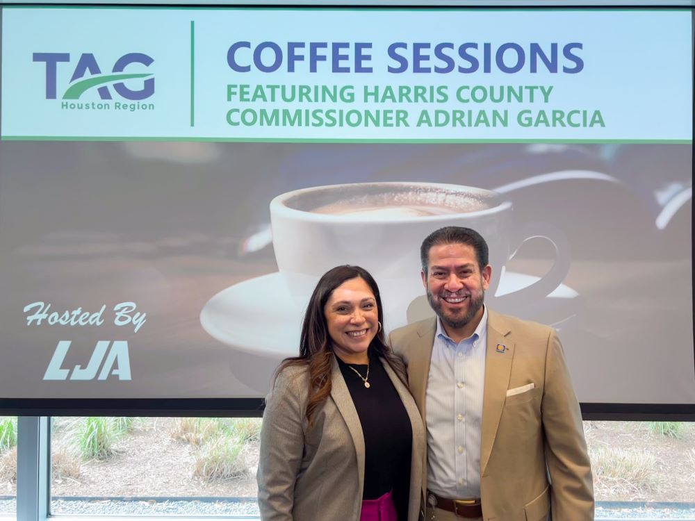 MEANINGFUL CONNECTIONS >>> Recently, LJA hosted the TAG Coffee session where Commissioner Adrian Garcia and other officials joined us for an insightful discussions on permitting challenges, upcoming regional projects, and procurement updates! #civilengineering #transportation