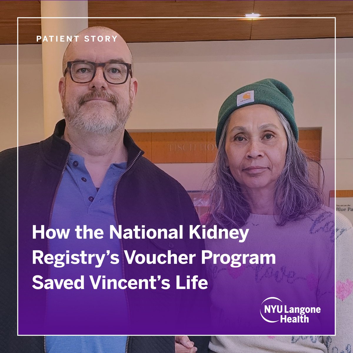 Vincent needed a new kidney, and his wife Griselda wanted to help. She donated a kidney to a stranger in hopes of getting Vincent off the waitlist sooner, and 54 days later, he got his new kidney at NYU Langone Health. Read their story: bit.ly/4b9EWPD