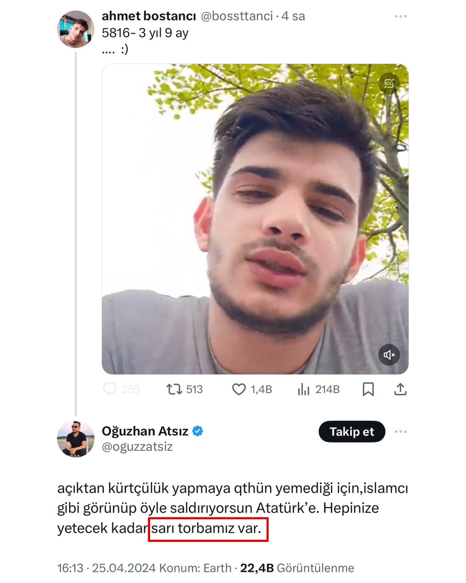 Bu adam hepimizi sıradan öldürmekle tehdit etti Hepimiz karakollara savcılıklara şikayetlerimizi defalarca yaptık Ahmet’i ters kelepçeyle alıp hapse atarken, Oğuzhan Atsız isimli yaratığa neden dokunmuyorsunuz Sayın Bakanım? Kemalist diye dokunulmazlığı mı var? @AliYerlikaya