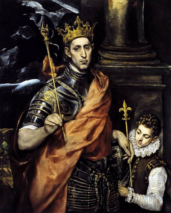 25 Apr 1228: b. St. Louis IX, king of #France at Poissy #otd (BNF/ElGreco) Crusader, relic-fan, promoter of charities