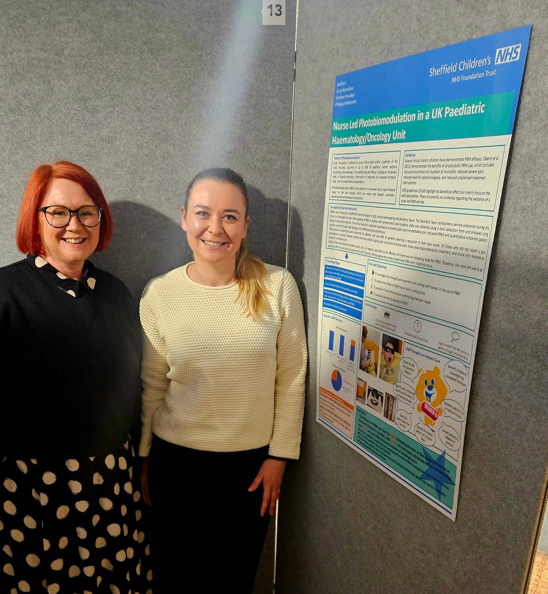 Amazing poster presenting the nurse led photomodulation service @SheffChildrens at CCLG 24. Brilliant work improving the lives of children with mucositis #CCLG24