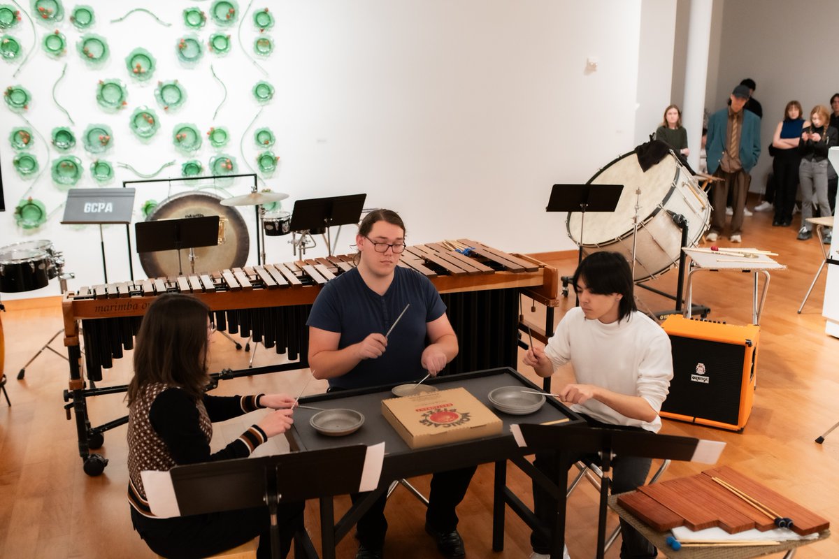 DePauwU's tweet photo. 🥁✨ Catch a glimpse of the mesmerizing showcase by the DePauw Percussion Ensemble at "Percussion at Peeler"! Check out their annual program featuring contemporary solo and chamber works, both composed and improvised, in a non-traditional setting.
#DePauw #PercussionAtPeeler 🌟 https://t.co/WsZIKWOrC2