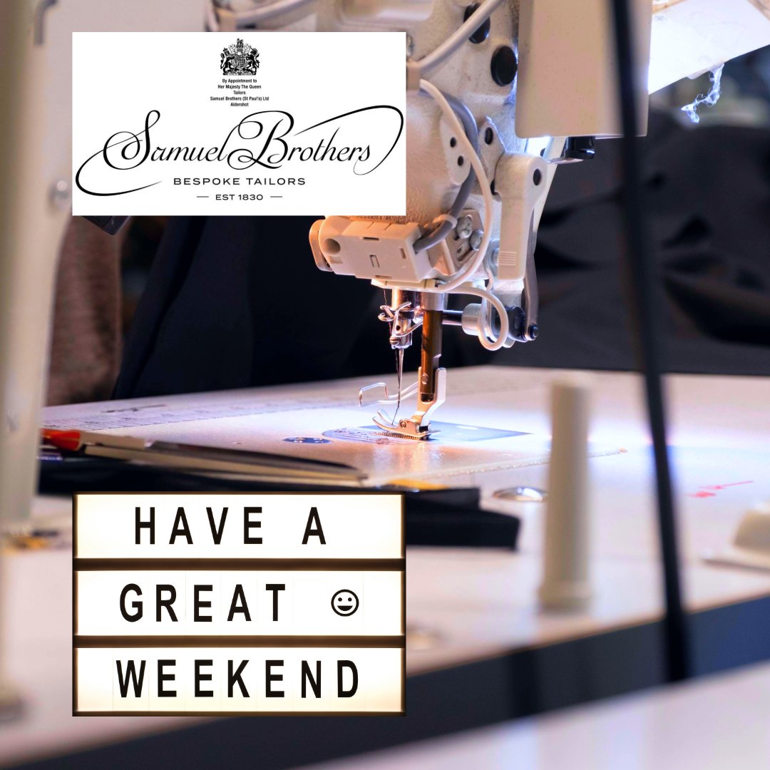 Our staff in Aldershot and Harwich have been working hard this week so time to relax. Have a great weekend.

#weekend #relax #Uniforms #Tailors #Sewing #SamuelBrothers