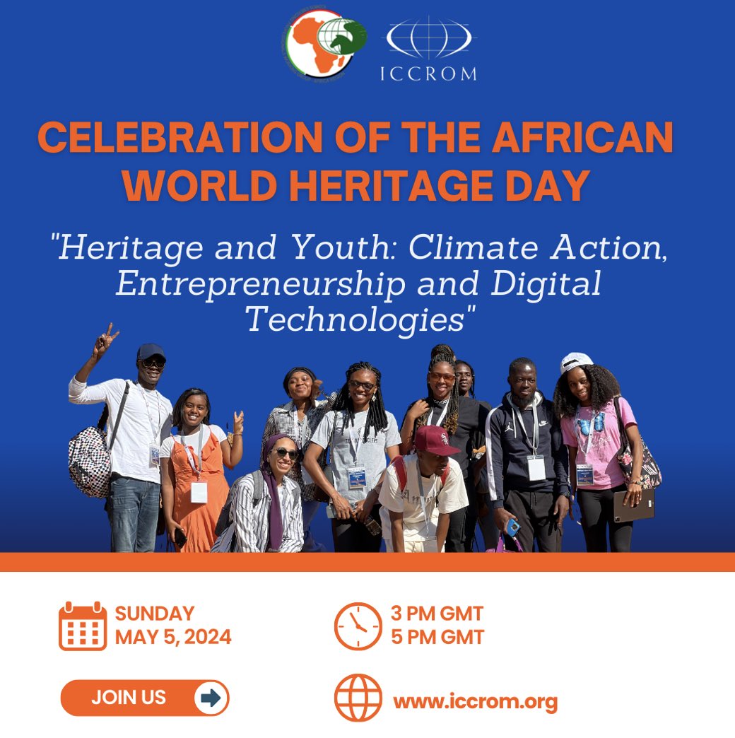 Join our webinar “Heritage and Youth: Climate Action, Entrepreneurship and Digital Technologies” to celebrate the #AfricanWorldHeritageDay!   Organized w/@IcomosEpwgAfr   Register here: us06web.zoom.us/webinar/regist…
