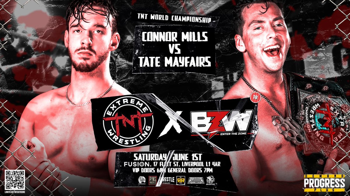 ❌ TNT x BANGER ZONE ❌ BREAKING: Two of the very best collide as @bzw_wrestling representative and TNT debutante Connor Mills meets @TateMayfairs for the TNT Championship at TNT x @bzw_wrestling on June 1st! 🎟️ TICKETS ON SALE NOW 🎟️ skiddle.com/whats-on/Liver…