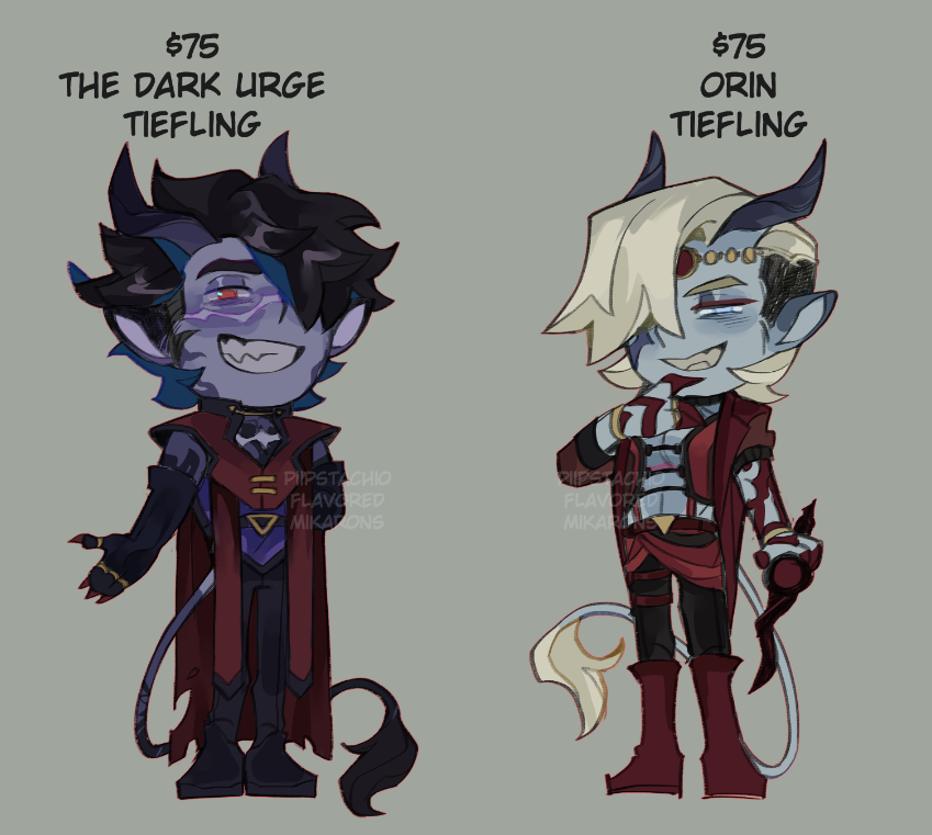 piipstachio's tweet photo. ‼️ THIS IS URGENT / IMPORTANT
Open tiefling adopt/adoptables ! (and one drow) , rent is due like tomorrow and I just need to pay it before the deadline so claiming 3 or 2 would be helpful 

inf below + r/ts are appreciated ⤵♥ https://t.co/rWVqlb21ke