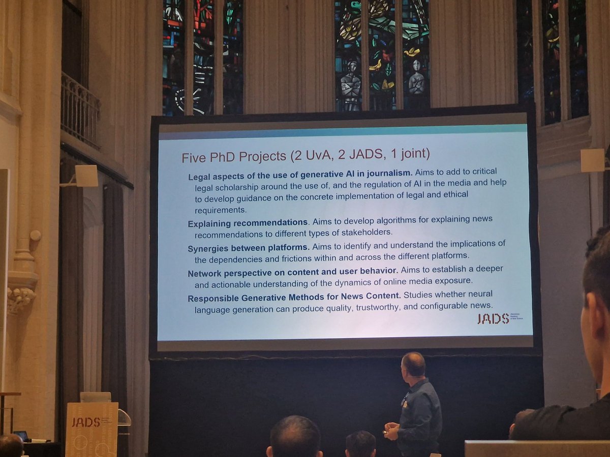 ManelSlokom's tweet photo. #RecSysNL is back.
@McWillemsen is opening the session introducing @jadatascience .
P.S. the location is just amazing.
Thanks @DPGMediaAI for sponsoring the RecSysNL. https://t.co/gs3GFbuRMm