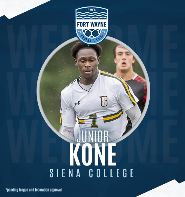 Introducing Junior Kone to Fort Wayne FC! A French-Canadian midfielder, Kone earned All-MAAC selection from Siena College (NY). He is a grad year transfer to the University of Nebraska-Omaha for Fall 2024. #Path2Pro